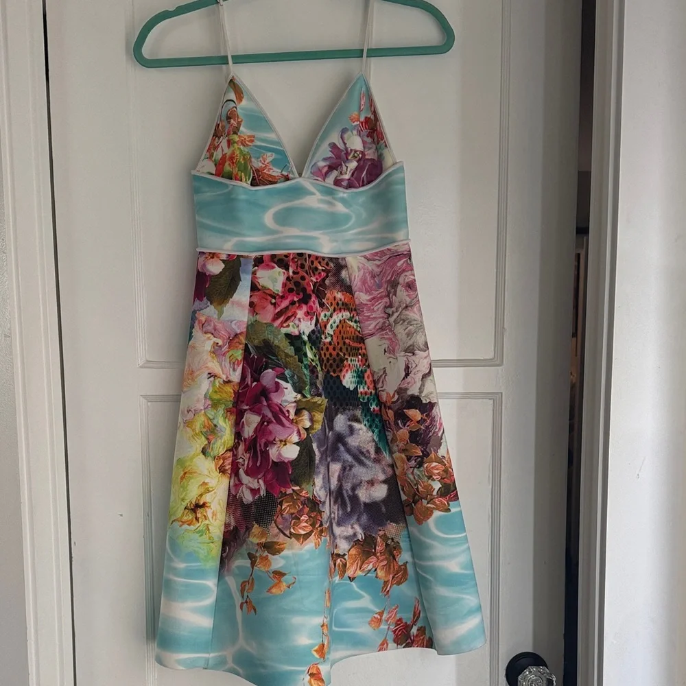 Clover Canyon Pool Flower Floral Neoprene Print Dress - Picture 4 of 6